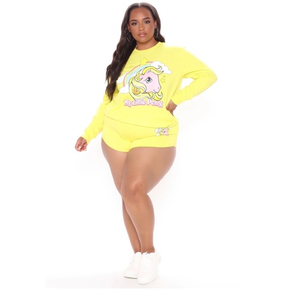 My Little Pony Sunny Skies Yellow Vintage MLP Dolphin Shorts - Picture 10 of 13